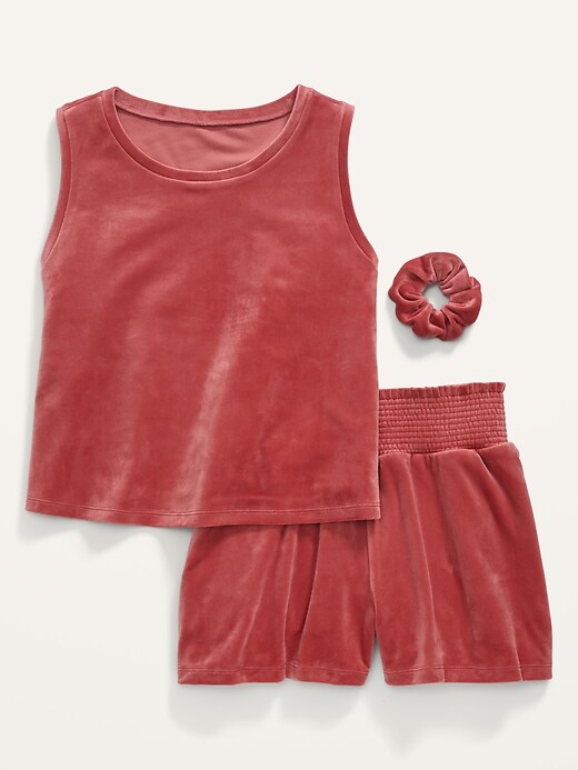 Image number 1 showing, Luxe Velvet Pajama T-shirt & Shorts Set