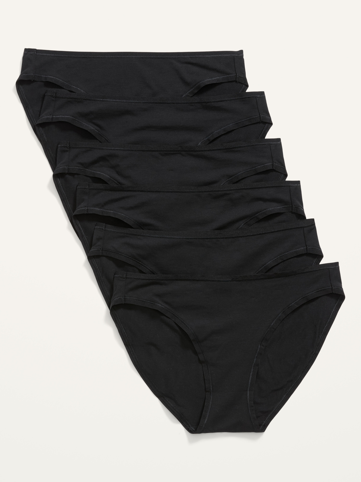 6-Pack Cotton Bikini Panty - Black