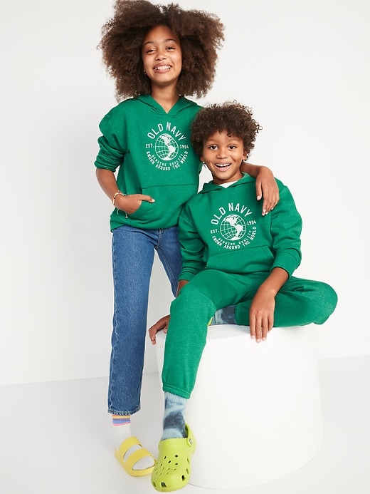 View large product image 1 of 2. Gender-Neutral Logo-Graphic Pullover Hoodie For Kids