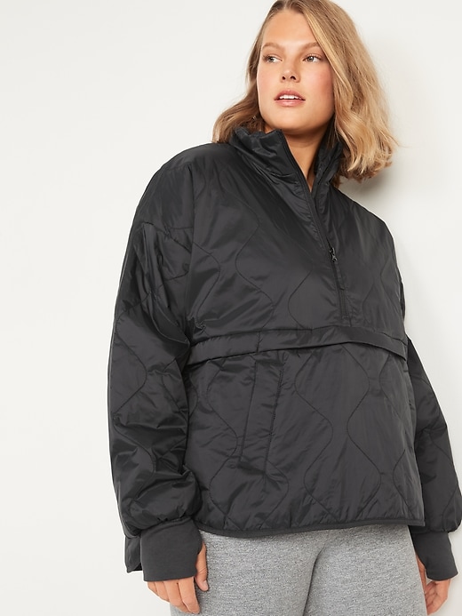 Image number 1 showing, Packable Half Zip Water-Resistant Quilted Jacket