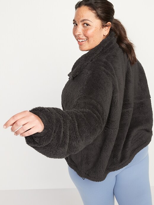Image number 8 showing, High-Neck Half Zip Sherpa Sweatshirt