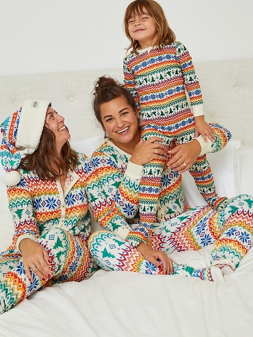 View large product image 2 of 2. Matching Printed Thermal Pajama One-Piece