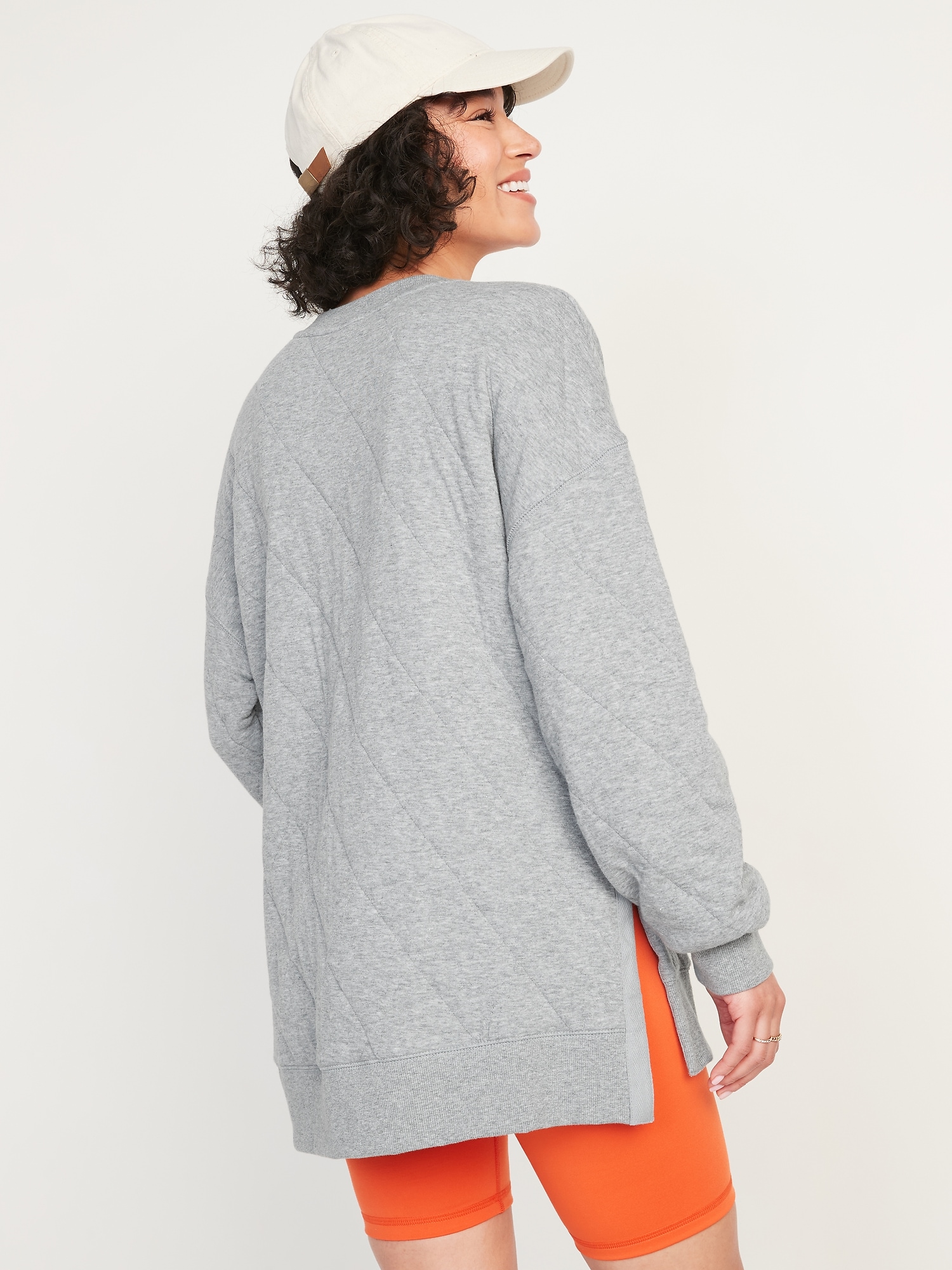 LongSleeve Vintage Quilted Tunic Sweatshirt for Women Old Navy