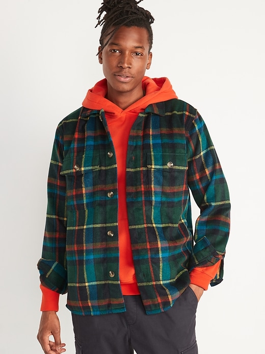 Soft-Brushed Plaid Flannel Shirt-Jacket for Men | Old Navy