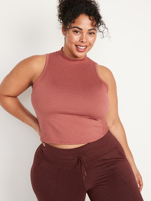 Image number 7 showing, Sleeveless CozeCore Mock-Neck Cropped Top