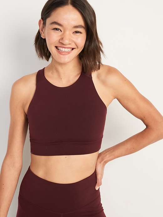 Image number 5 showing, Medium-Support Strappy Longline Sports Bra