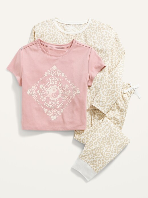 View large product image 2 of 3. 3-Piece Printed Pajama Set for Girls