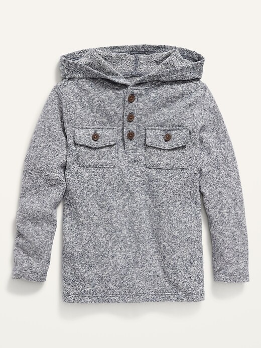 Old Navy Unisex Slub-Knit Utility-Pocket Henley Hoodie for Toddler. 1