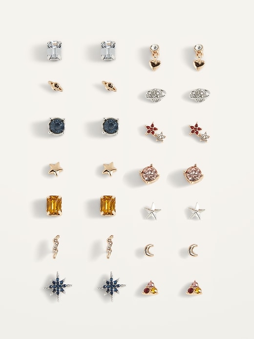 View large product image 1 of 2. Stud Earrings Variety 14-Pack for Women