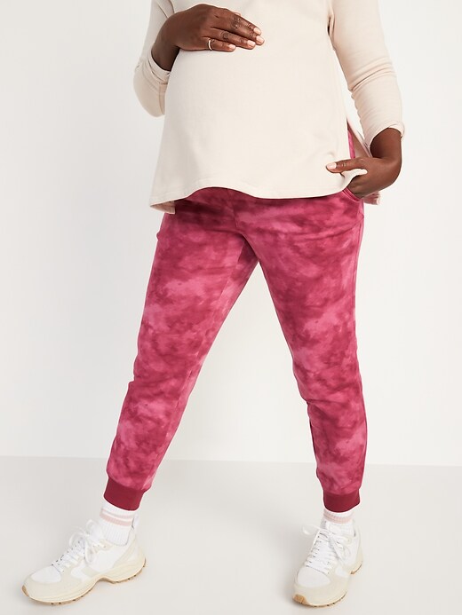 Image number 1 showing, Maternity Full Panel Tie-Dye Jogger Sweatpants