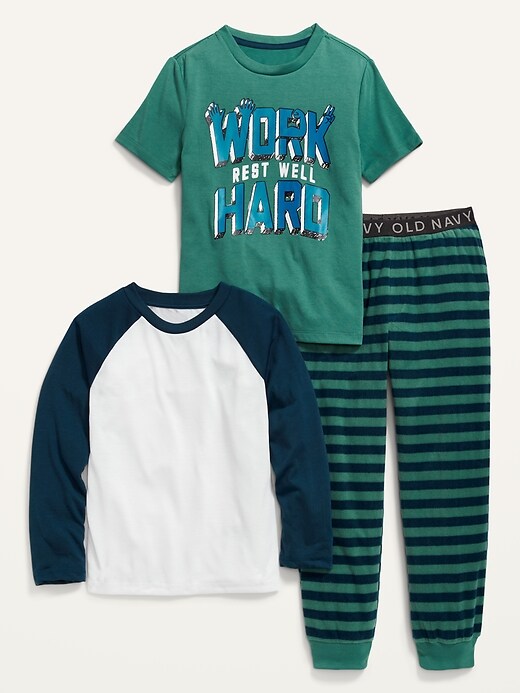 Old Navy 3-Piece Graphic Pajama Set For Boys. 1