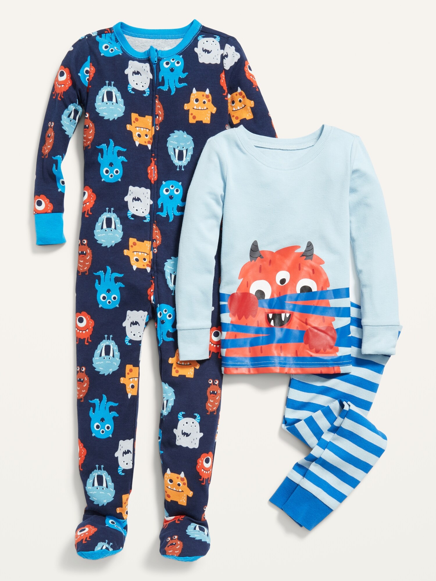 Unisex 3-Pack Graphic Pajama Set and Footie Pajama One-Piece for ...