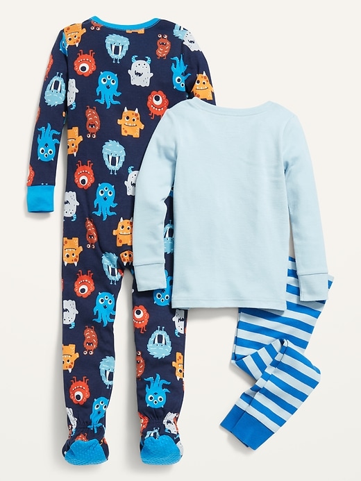 Unisex 3-Pack Graphic Pajama Set and Footie Pajama One-Piece for Toddler & Baby