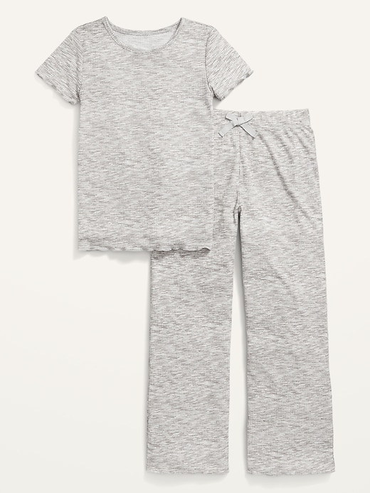 Old Navy Rib-Knit Space-Dye Wide-Leg Pajama Set for Girls. 1