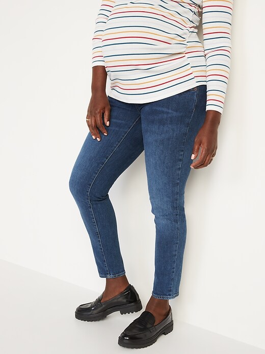 Image number 1 showing, Maternity Front Low Panel O.G. Straight Jeans