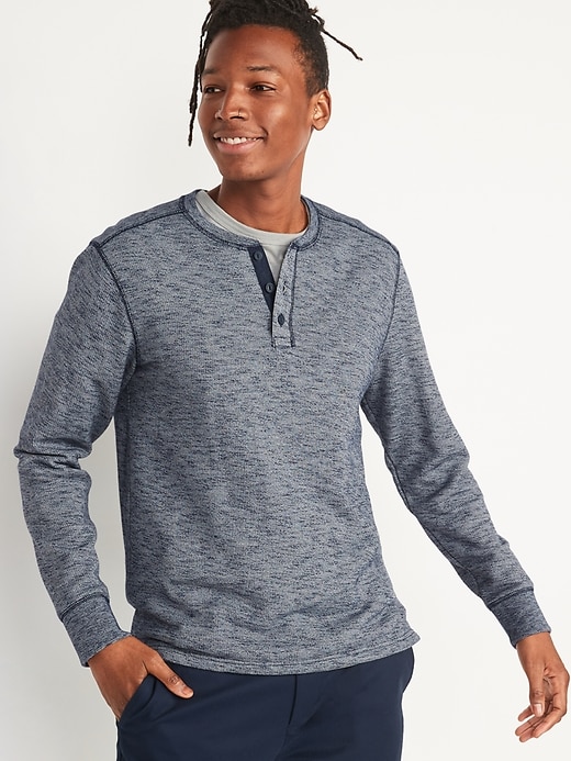 Image number 1 showing, Cozy Soft-Brushed Long-Sleeve Henley Sweatshirt