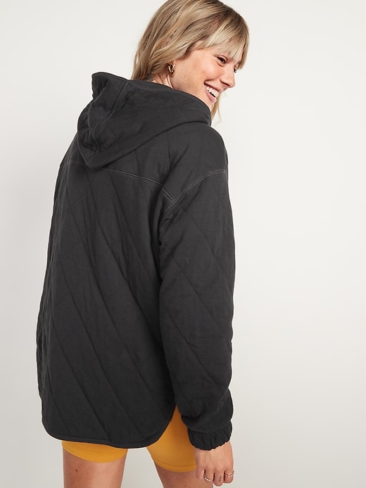 Image number 6 showing, Quilted Quarter-Zip Tunic Hoodie