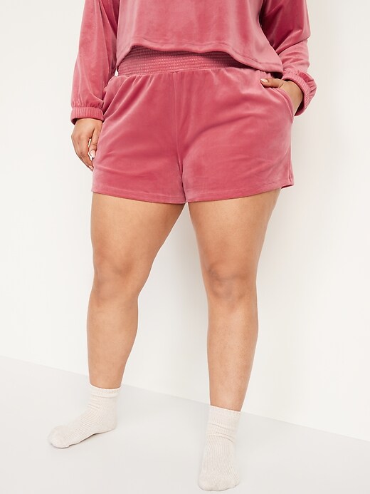 Image number 7 showing, High-Waisted Velvet Boxer Shorts -- 3-inch inseam