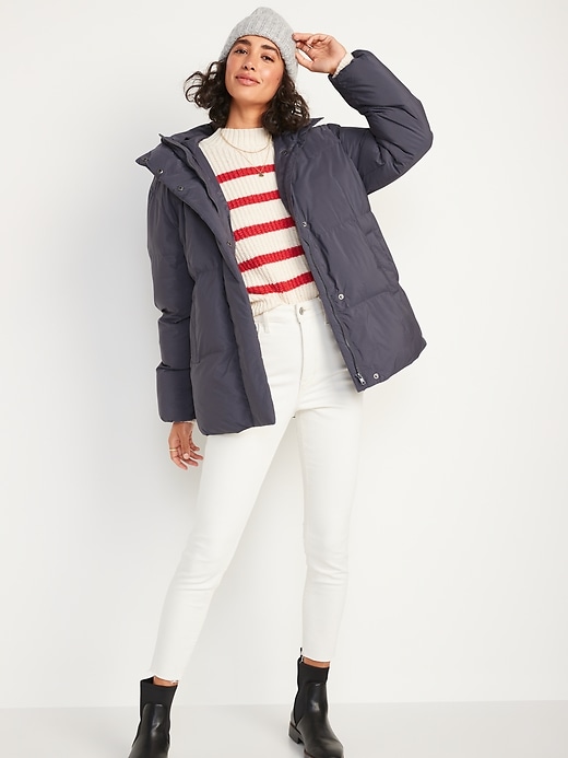 Image number 3 showing, Water-Resistant Hooded Puffer Jacket for Women