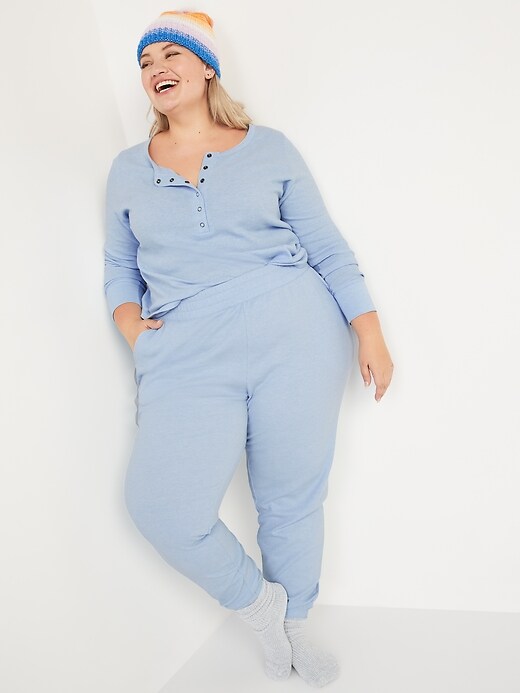 Image number 3 showing, High-Waisted Thermal Jogger Lounge Pants
