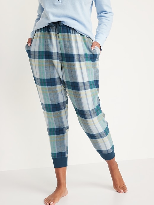 Image number 1 showing, Printed Flannel Jogger Pajama Pants