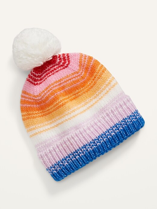 View large product image 1 of 2. Sweater-Knit Pom-Pom Beanie For Women