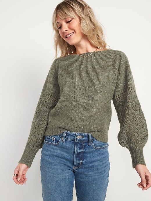 boat neck knit sweater