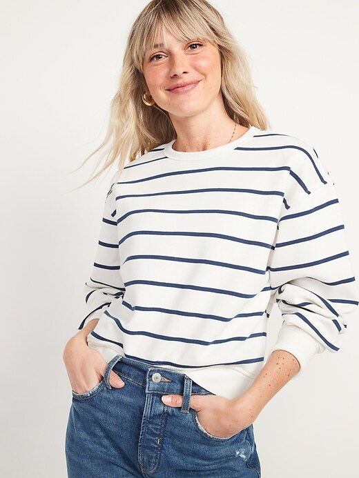 Image number 4 showing, Crew-Neck Cropped Sweatshirt for Women