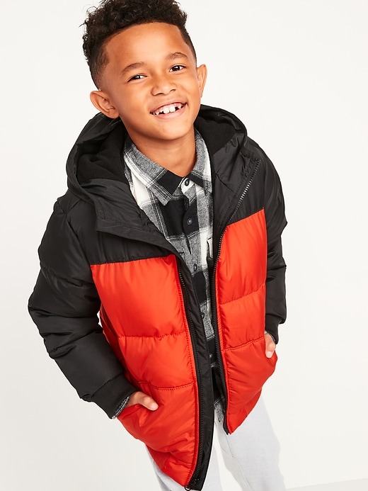 View large product image 1 of 3. Water-Resistant Hooded Frost-Free Puffer Jacket for Boys