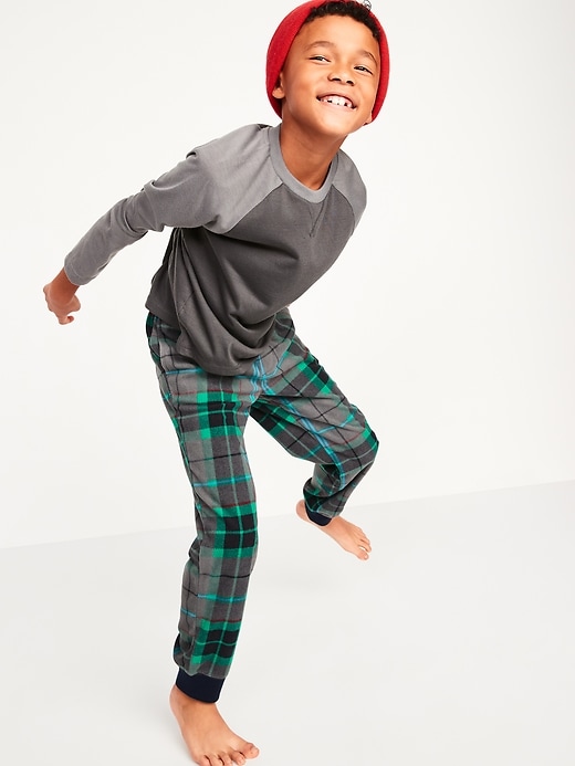 View large product image 2 of 3. Printed Micro Fleece Pajama Jogger Pants For Boys