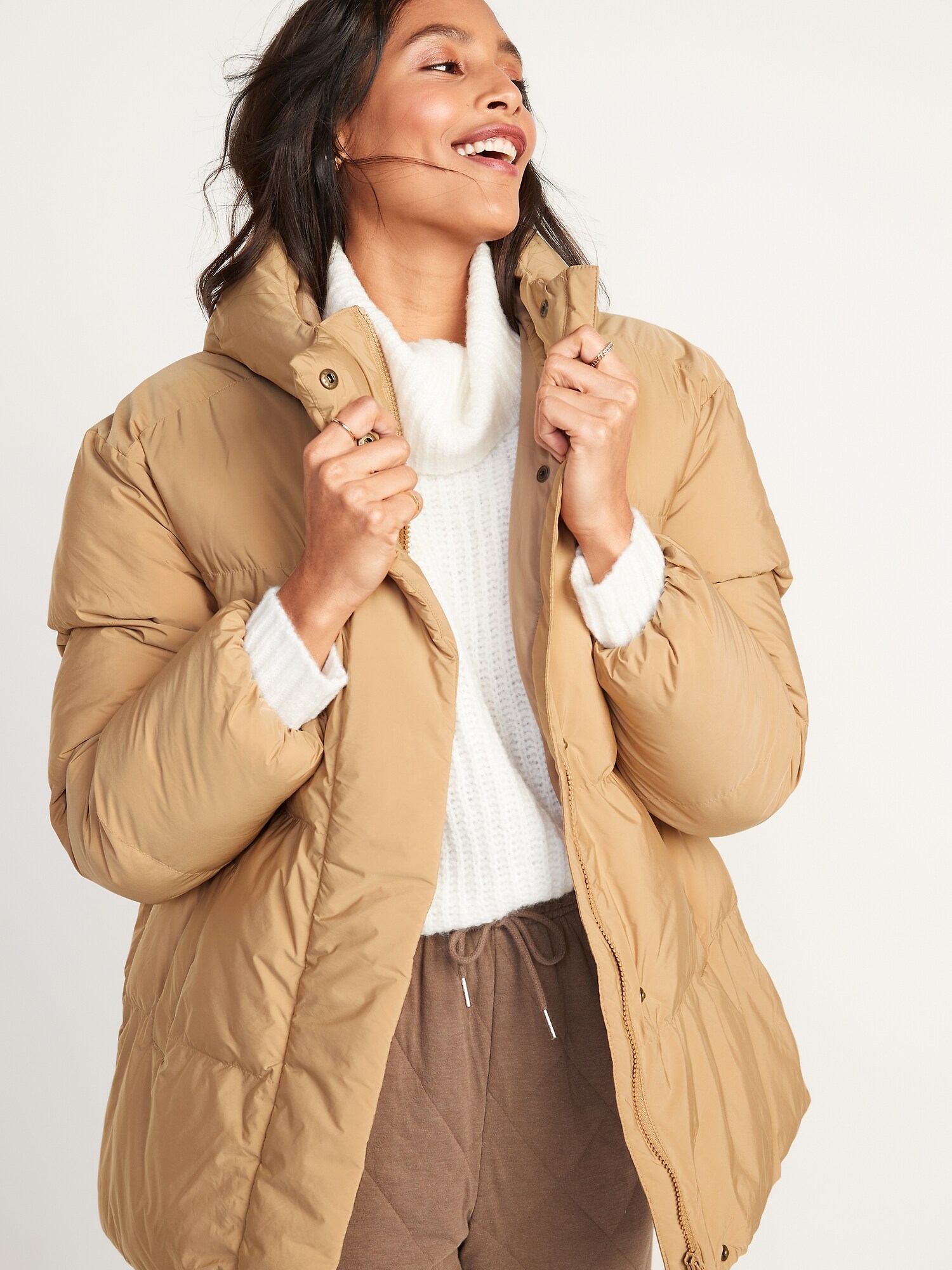 WaterResistant Hooded Puffer Jacket for Women Old Navy