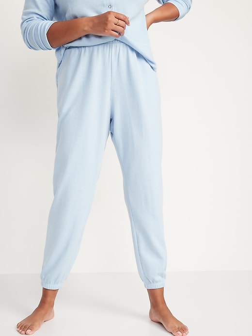 Image number 1 showing, High-Waisted Thermal Jogger Lounge Pants