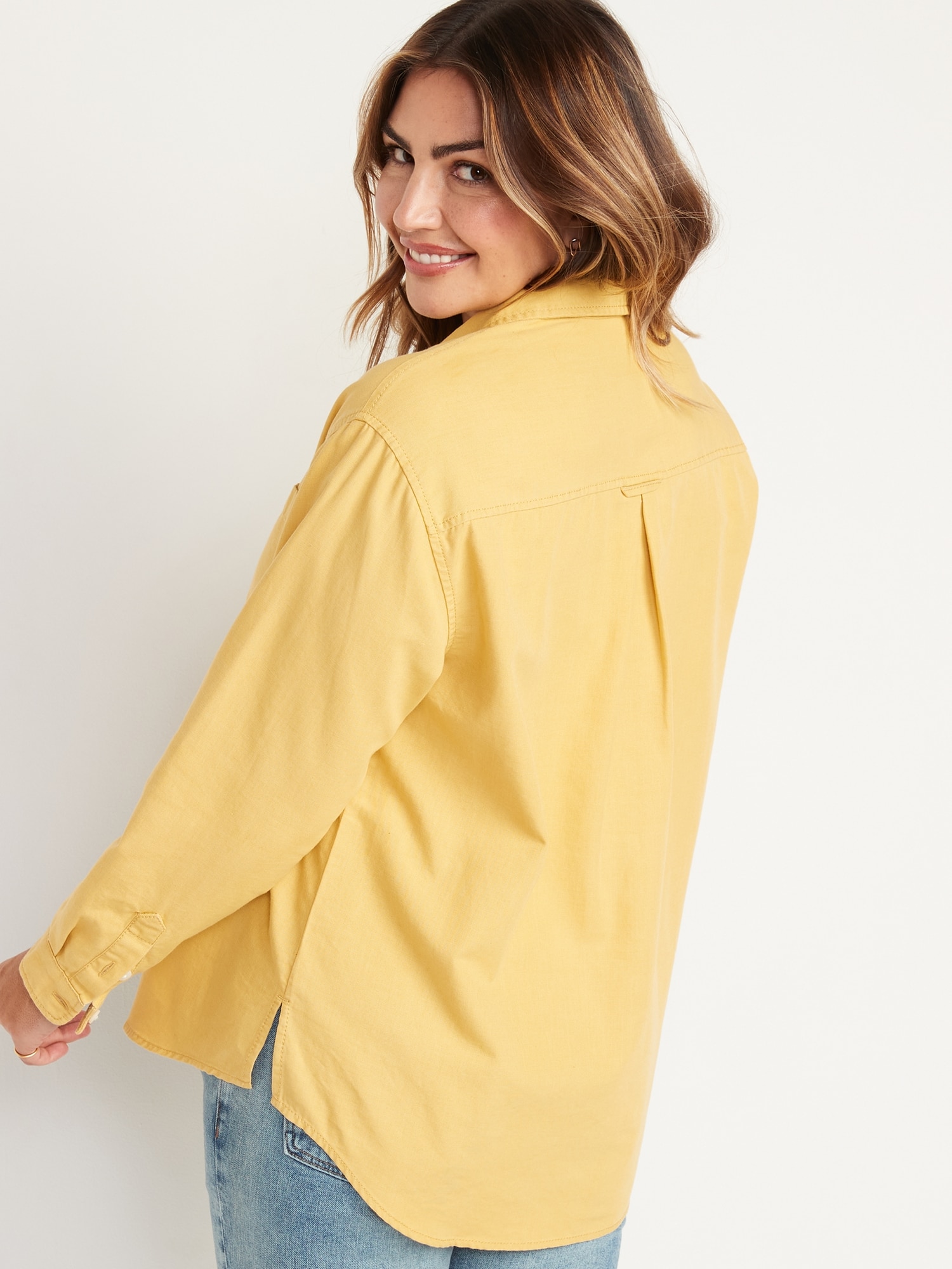 Oversized Boyfriend LongSleeve Shirt Old Navy