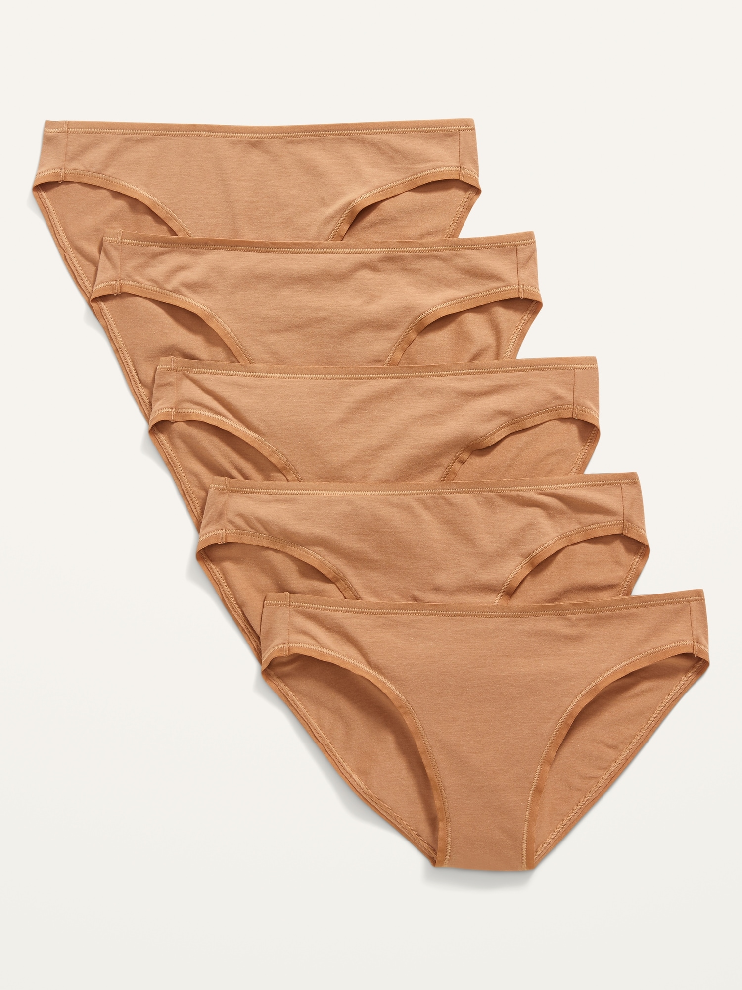Mid-Rise Supima® Cotton-Blend Bikini Underwear 5-Pack