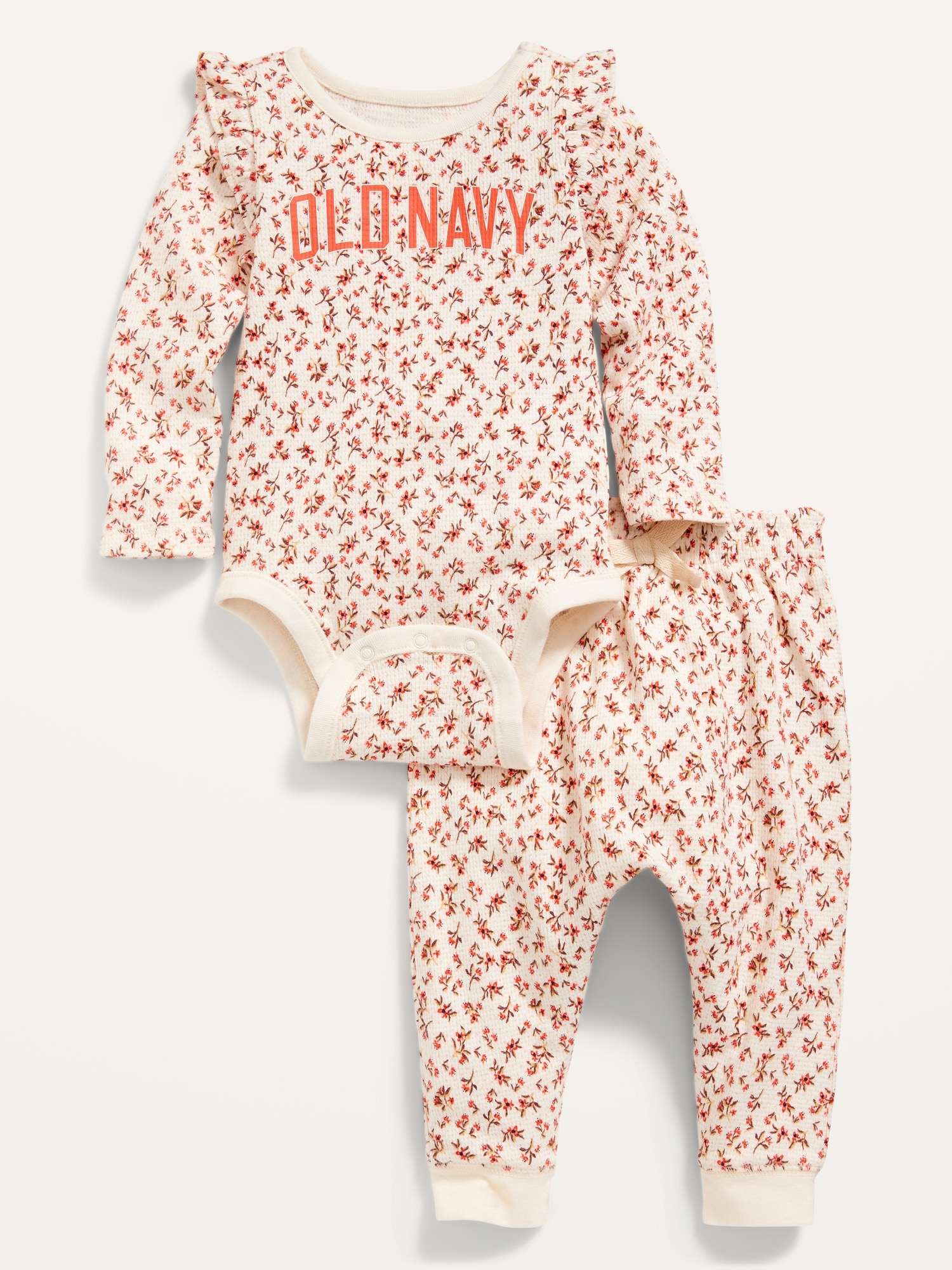 2-Piece Thermal Bodysuit and Leggings Set for Baby