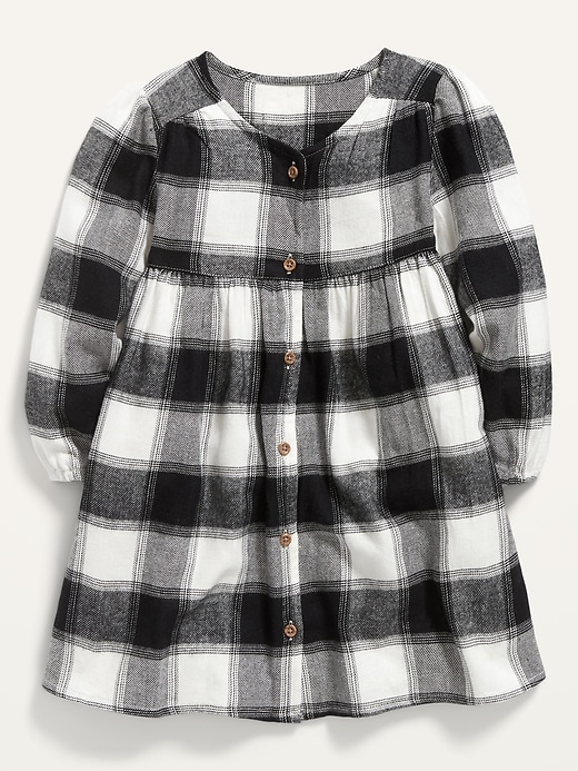 Old 2024 Navy Plaid Dress for Toddler Girl