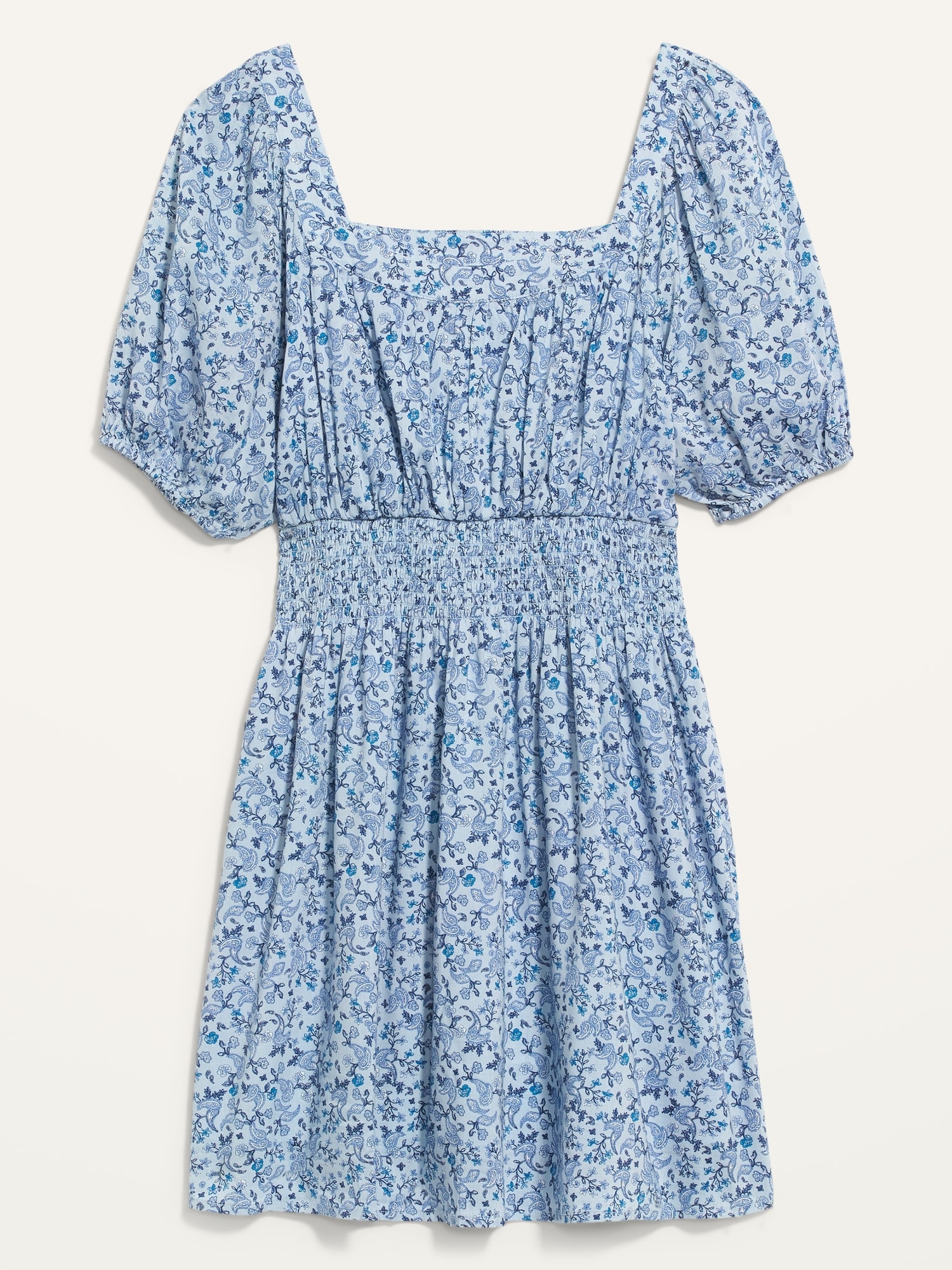 Waist-Defined Puff-Sleeve Smocked Mini Dress for Women | Old Navy