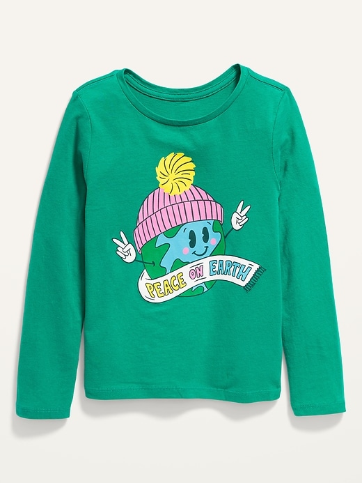 Old Navy Long-Sleeve Graphic T-Shirt for Girls. 1