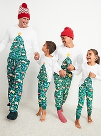 View large product image 3 of 3. Holiday Matching Graphic Gender-Neutral Snug-Fit Pajama Set for Kids