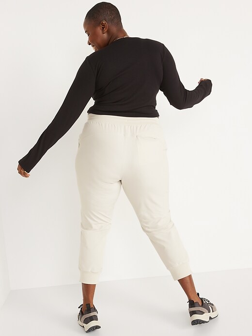 Image number 8 showing, High-Waisted StretchTech Water-Repellent Cropped Jogger Pants for Women
