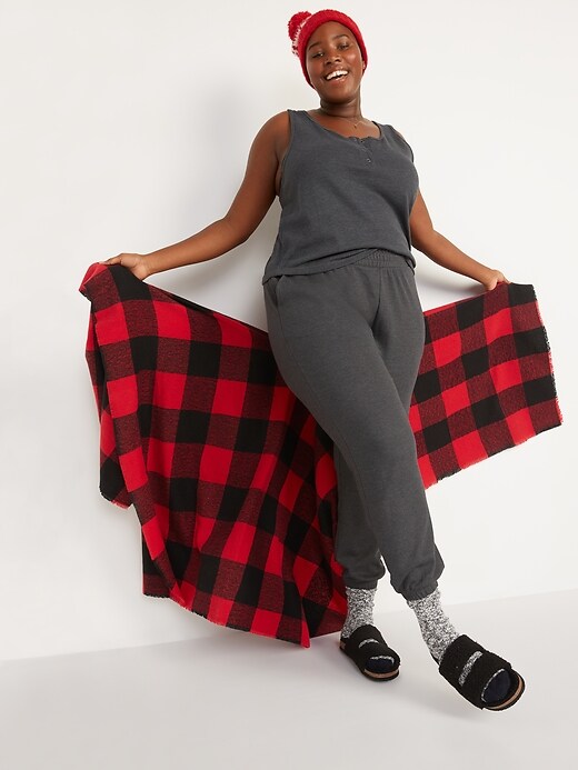 Image number 3 showing, High-Waisted Thermal-Knit Jogger Pajama Pants