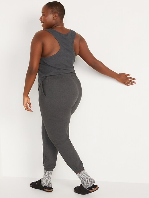 Image number 8 showing, High-Waisted Thermal-Knit Jogger Pajama Pants