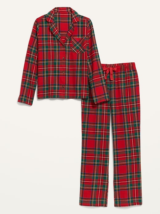 Image number 4 showing, Matching Printed Flannel Pajama Set for Women