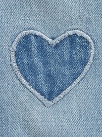 View large product image 3 of 3. Unisex Slouchy Straight Embroidered Heart Jeans for Baby