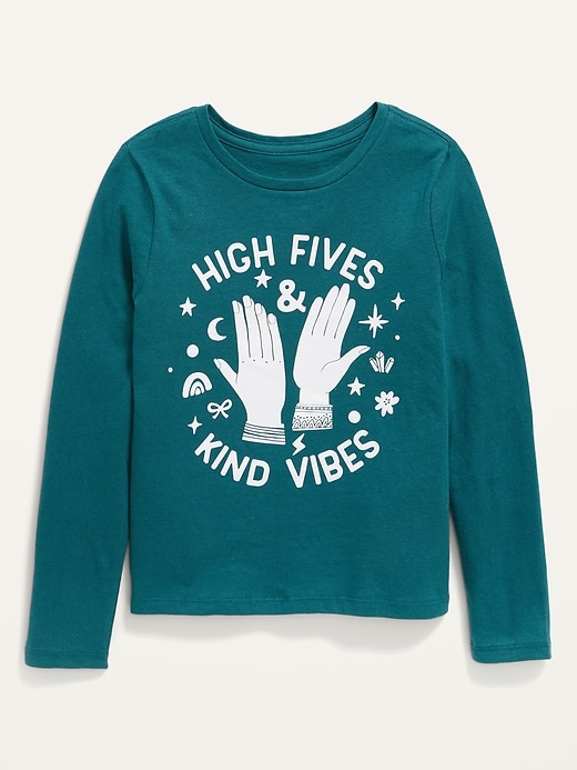 Old Navy Long-Sleeve Graphic T-Shirt for Girls. 1