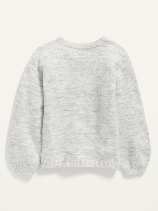 Pointelle Pullover Sweater for Toddler Girls