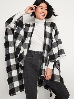 old navy flannel poncho