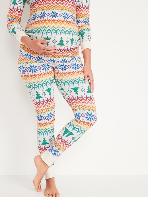 View large product image 1 of 1. Maternity Matching Pajama Thermal Leggings