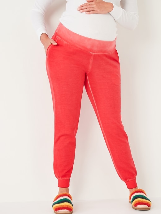 Maternity Rollover-Waist Vintage Jogger 