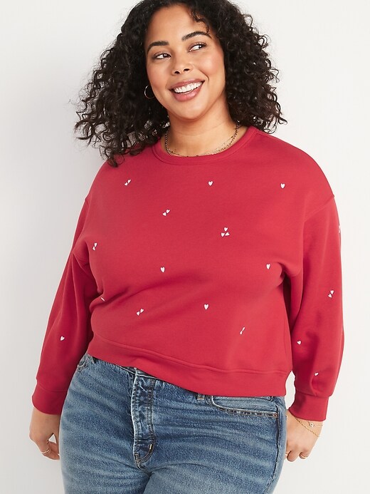Image number 7 showing, Crew-Neck Cropped Sweatshirt for Women